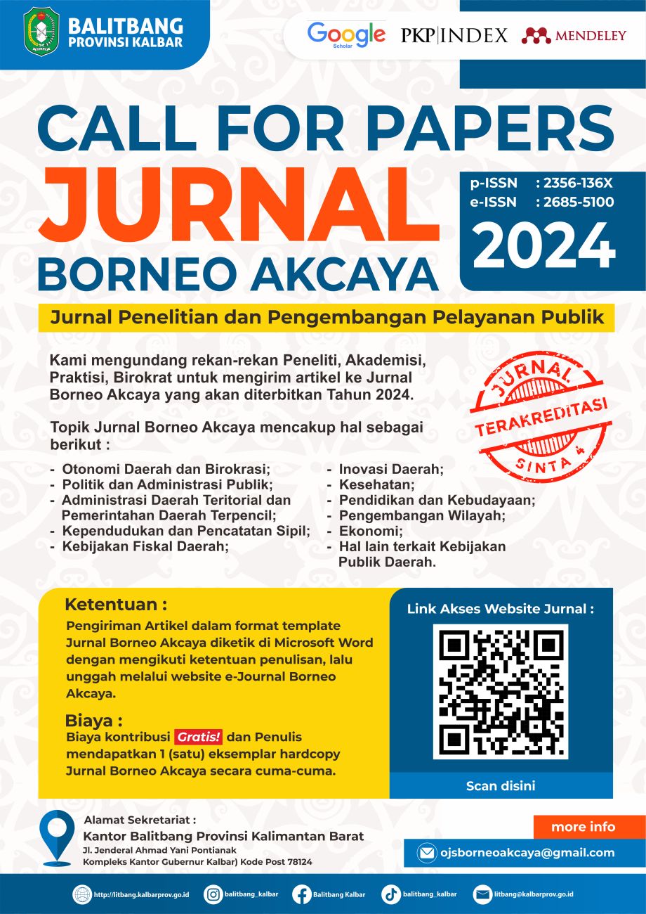 Call For Papers Jurnal Borneo Akcaya