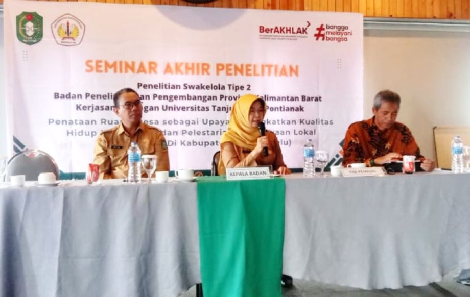 Seminar Akhir Penelitian Swakelola Penataan Ruang Desa Sebagai Upaya Meningkatkan Kualitas Hidup Masyarakat dan Pelestarian Kebudayaan Lokal