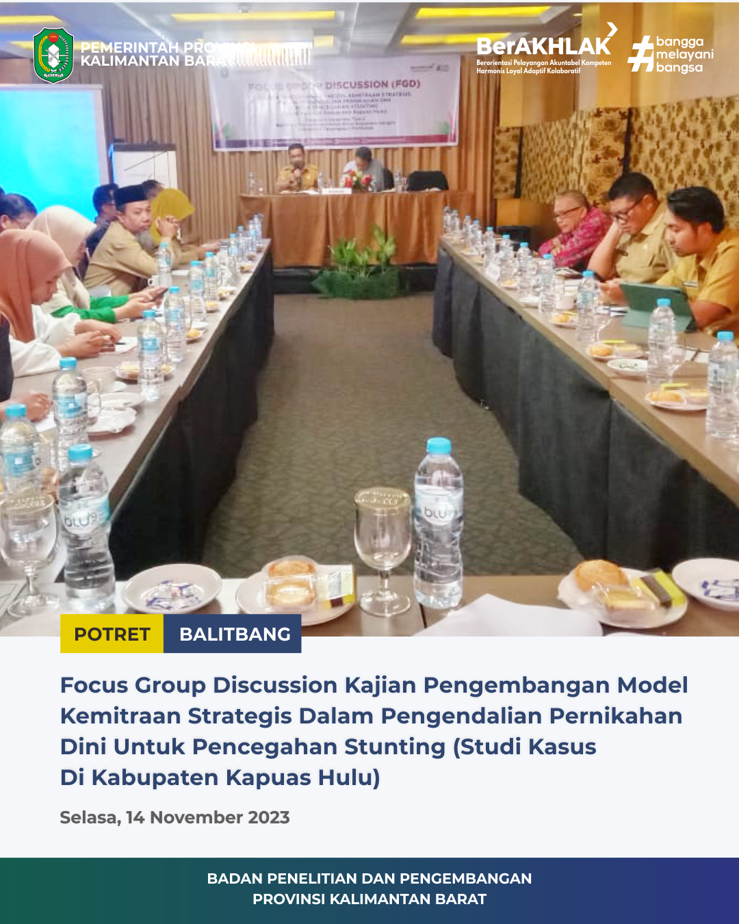 FGD Kajian Pengembangan Model Kemitraan Strategis dalam Pengendalian Pernikahan Dini Untuk pencegahan Stunting