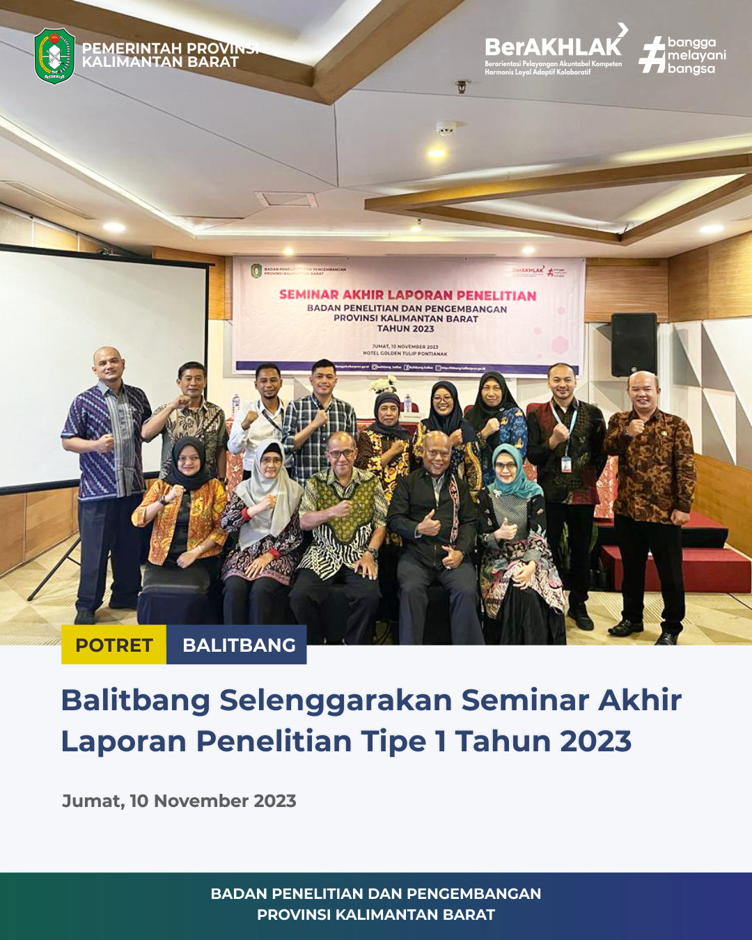 Balitbang Selenggarakan Seminar Akhir Laporan Penelitian Tipe 1 Tahun 2023