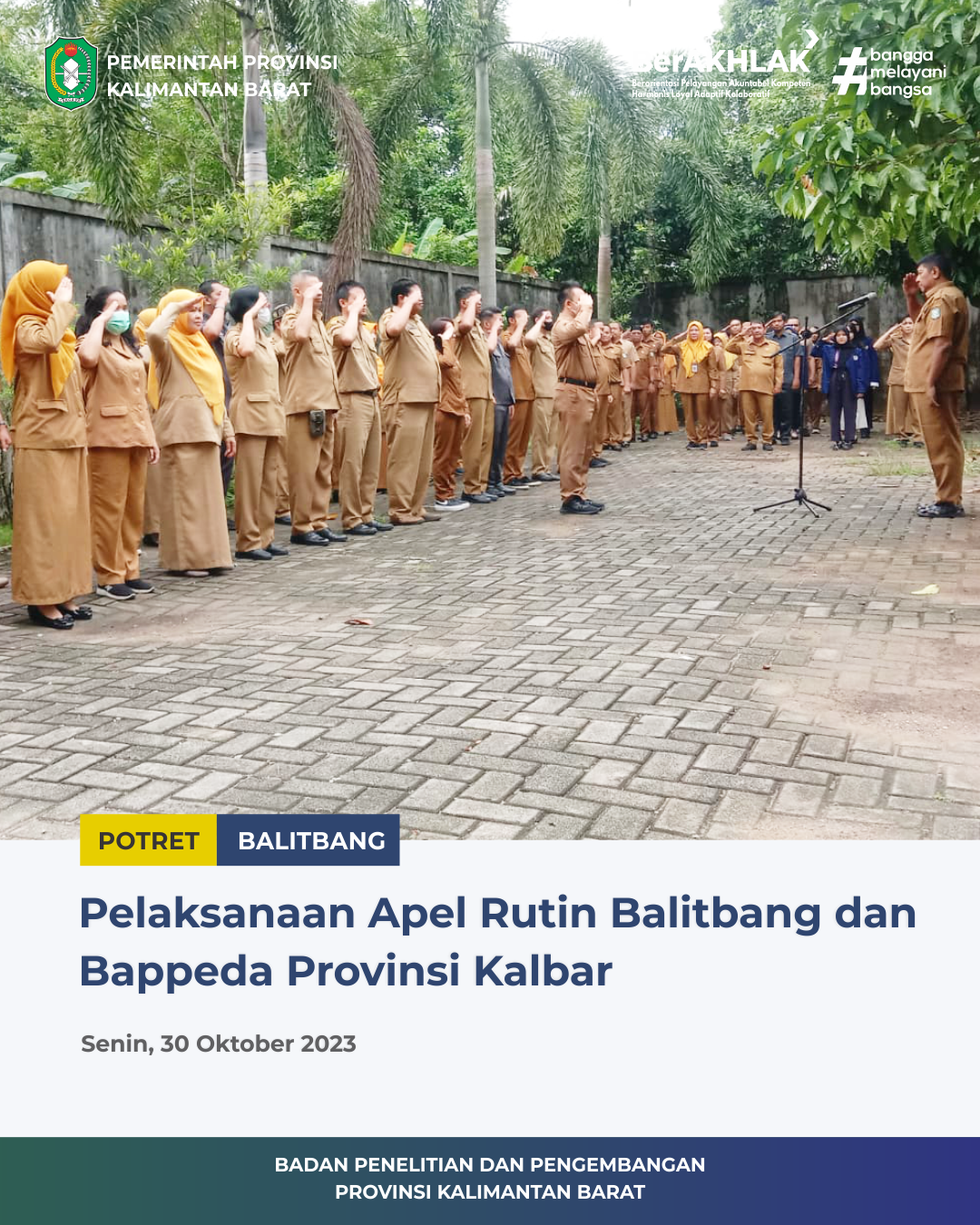 Pelaksanaan Apel Rutin 30 Oktober 2023